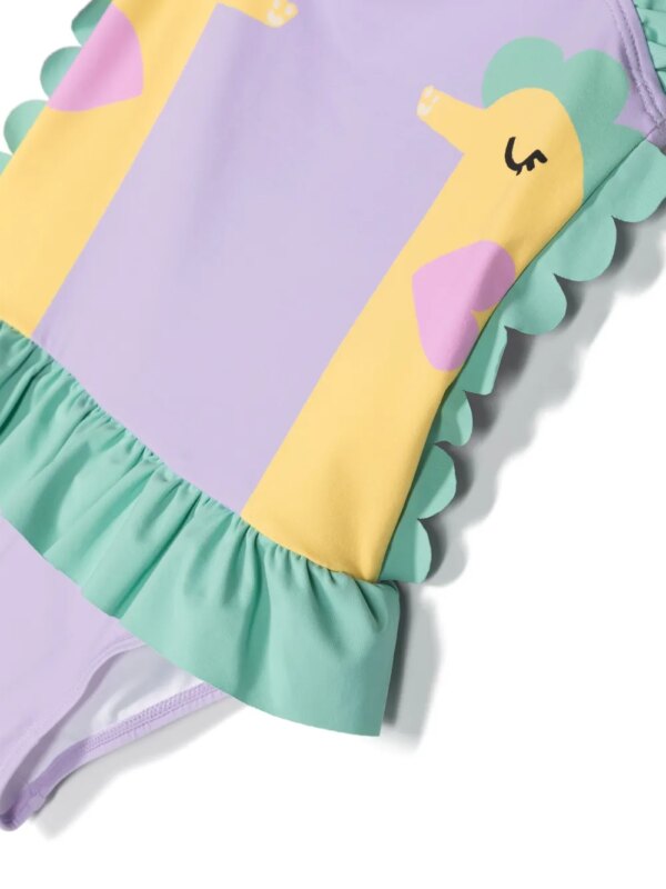 Stella McCartney Kids Badpak met ruches en print - Paars