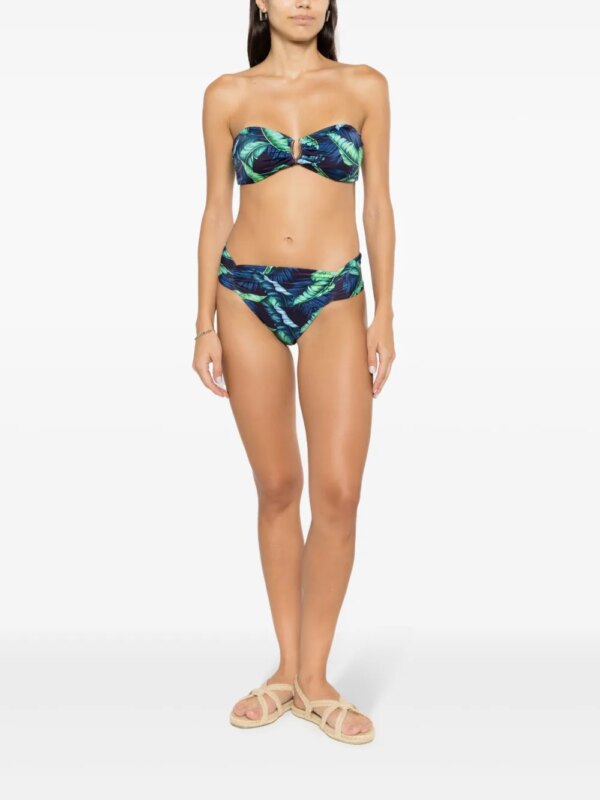 Lygia & Nanny Bikinitop met bladerprint - Blauw