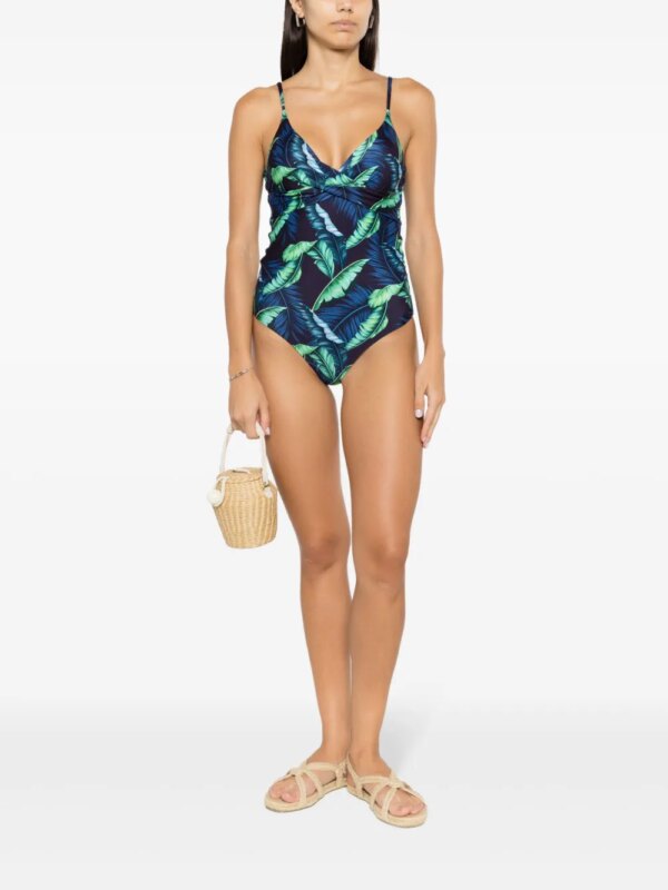Lygia & Nanny Bianca badpak met bladerprint - Blauw