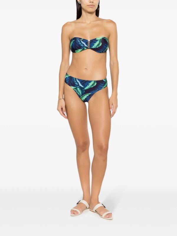 Lygia & Nanny Ester bikini met bladerprint - Blauw