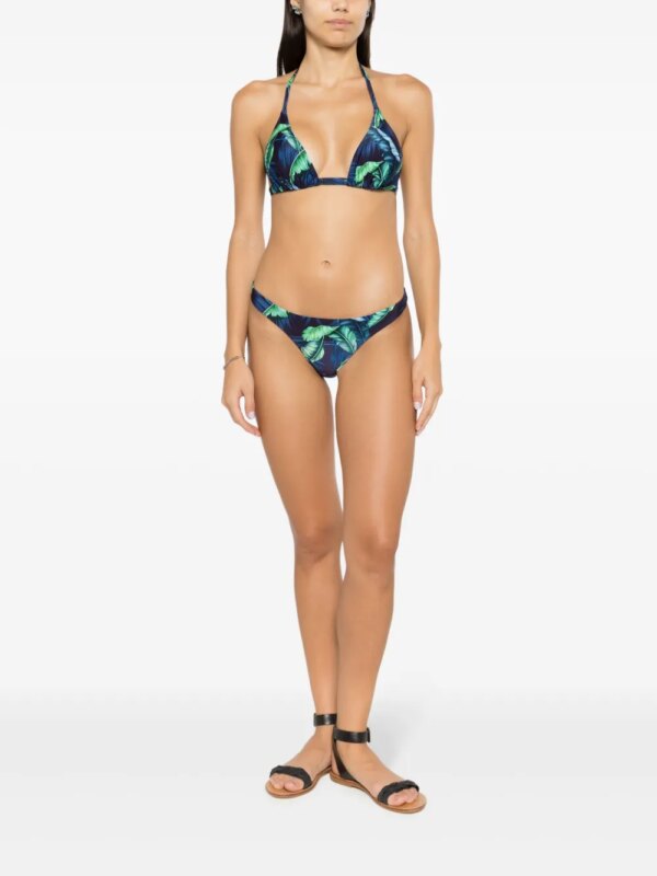 Lygia & Nanny Bikinislip met bladerprint - Blauw