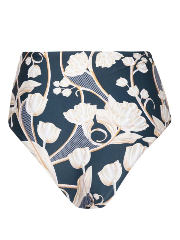 Agua By Agua Bendita Magenta Perla bikinislip met bloemenprint - Blauw