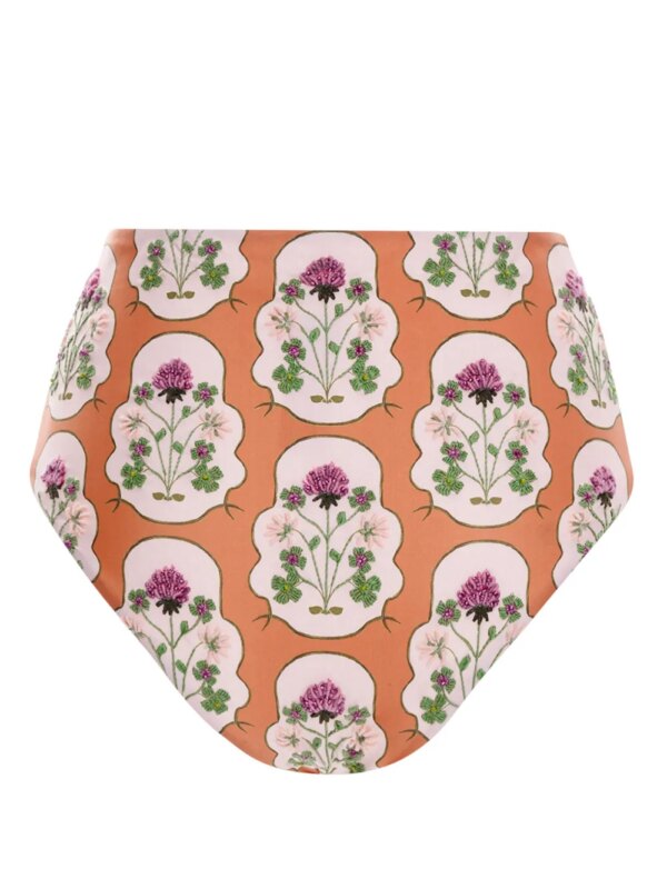 Agua By Agua Bendita Magenta Trébol bikinislip met borduurwerk - Rood