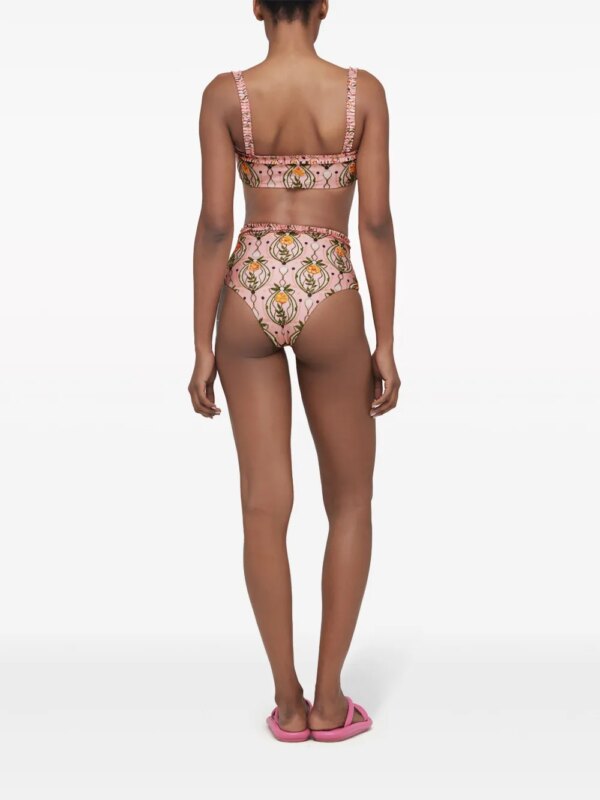 Agua By Agua Bendita Bikinislip met geborduurde bloemen - Roze