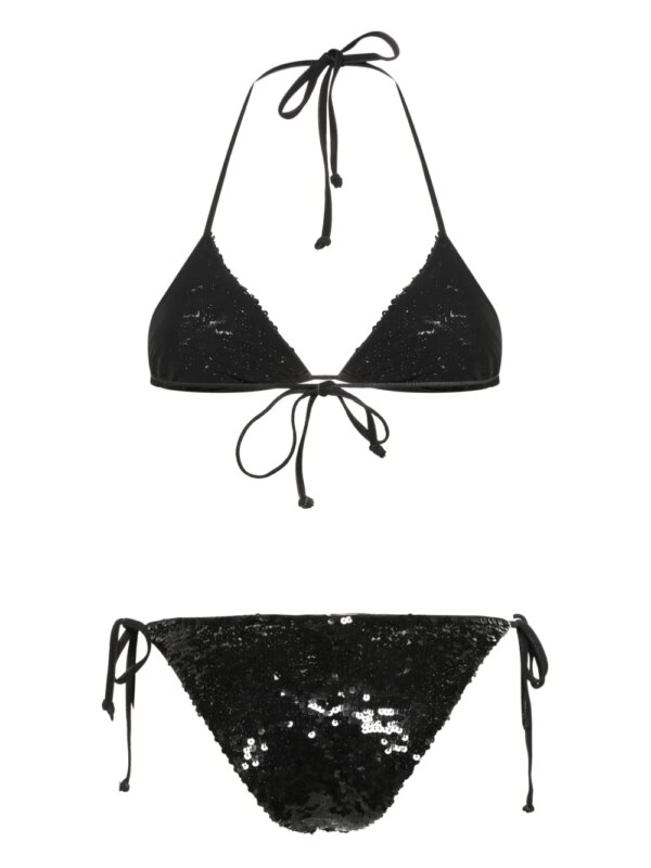P.A.R.O.S.H. Bikini met pailletten - Zwart
