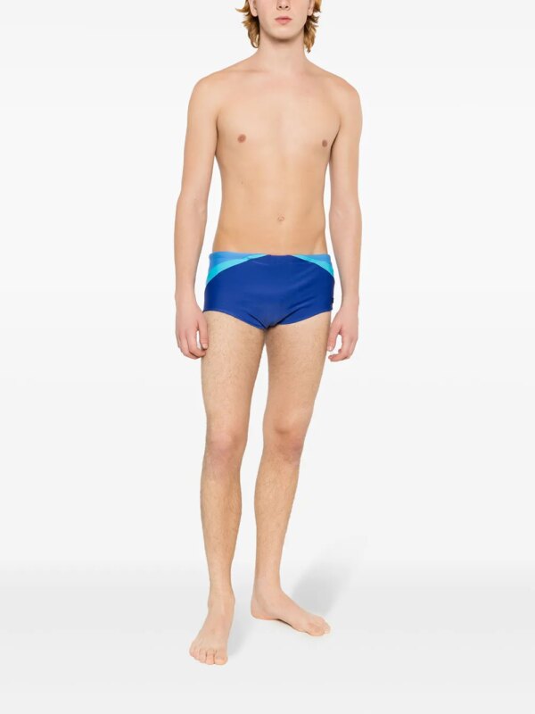 Amir Slama Gestreepte trainingsshorts met logopatch - Blauw