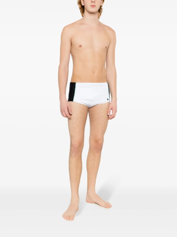 Amir Slama Zwembroek met logo-applicatie en vlakken - Wit