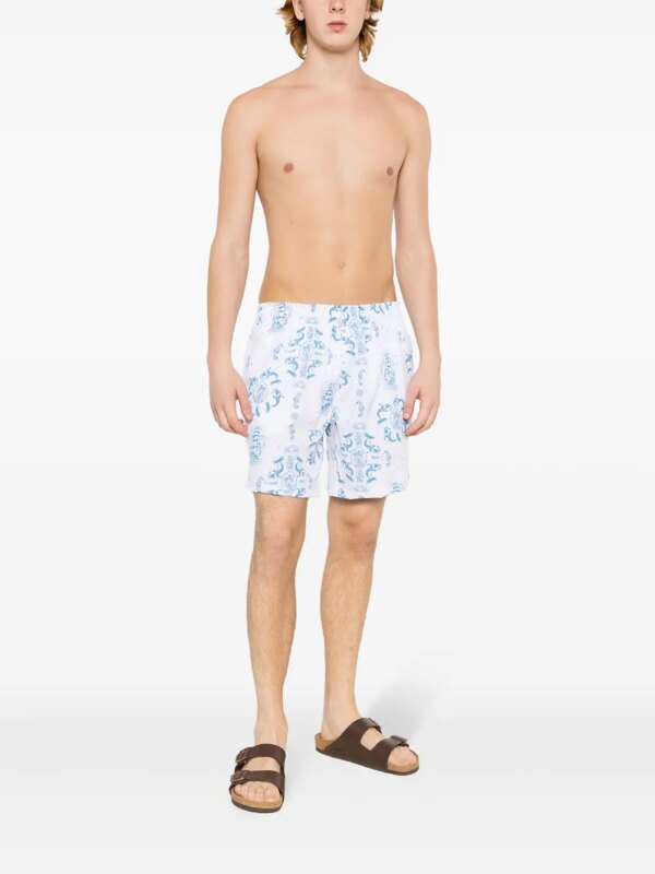 Amir Slama Zwembroek met grafische print - Wit