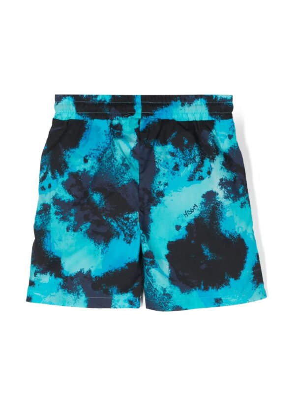 MSGM Kids Katoenen zwembroek met print - Blauw
