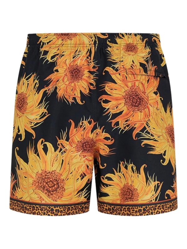 Camilla Zwembroek met bloemenprint - Zwart