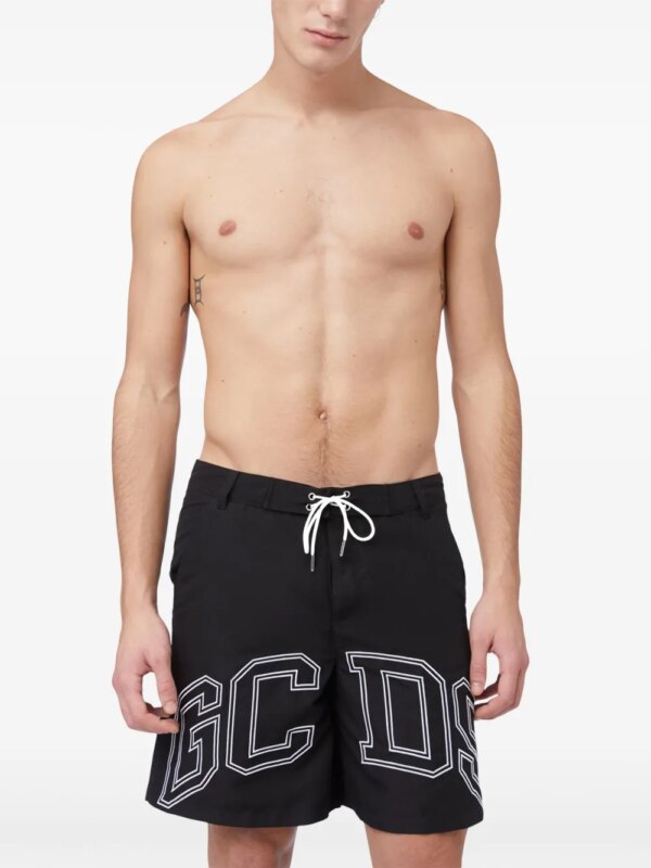 GCDS Zwembroek met logoprint - Zwart