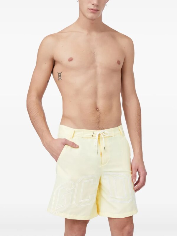 GCDS Zwembroek met logoprint - Geel