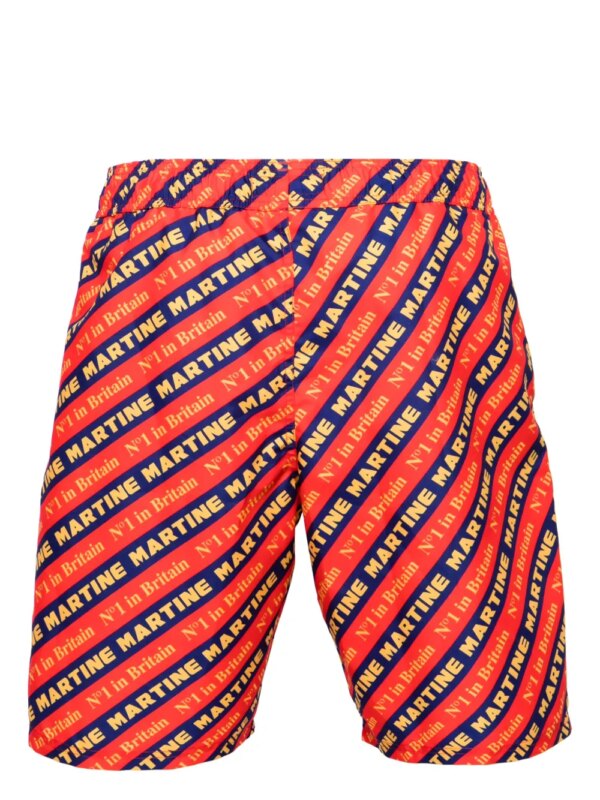 Martine Rose Zwembroek met logoprint - Rood