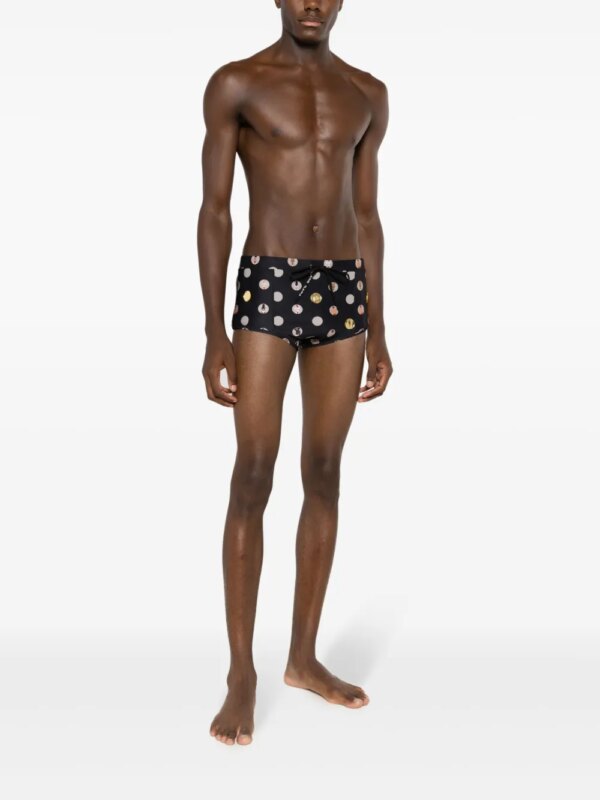 Amir Slama Zwembroek met grafische print - Zwart