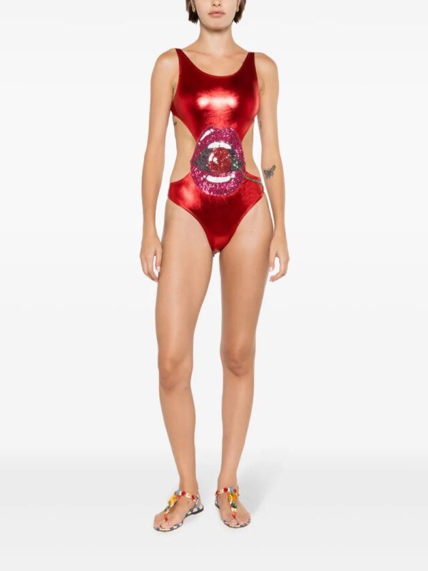 Brigitte Carnaval/Festival Boca badpak met pailletten - Rood