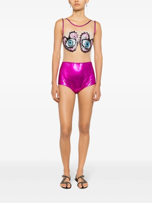 Brigitte Carnaval/Festival badpak verfraaid met pailletten - Roze