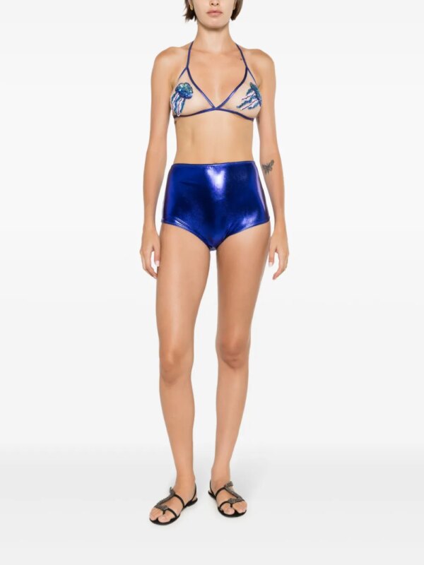 Brigitte Carnaval/Festival metallic bikini verfraaid met pailletten - Rood