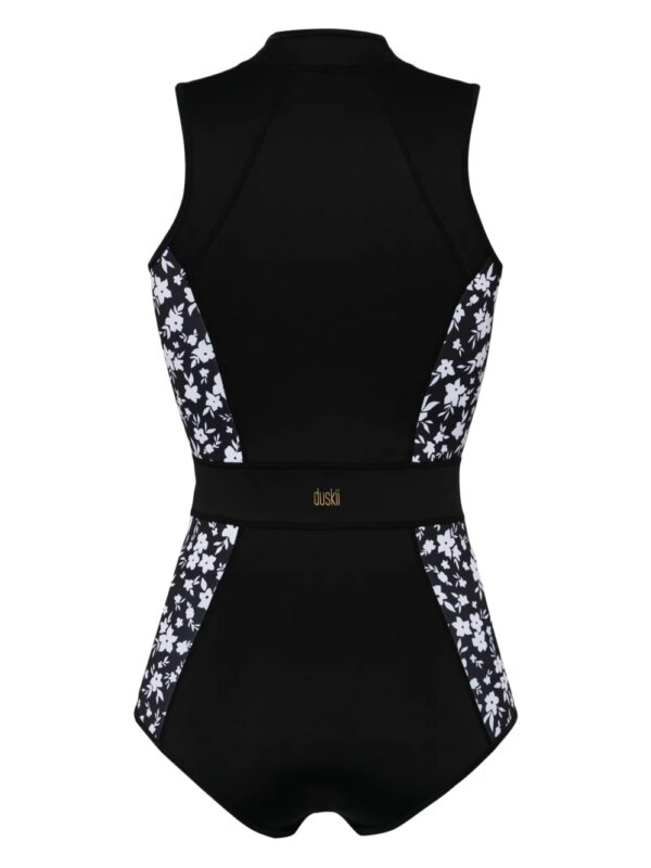 Duskii Tank Spring badpak met bloemenprint - Zwart