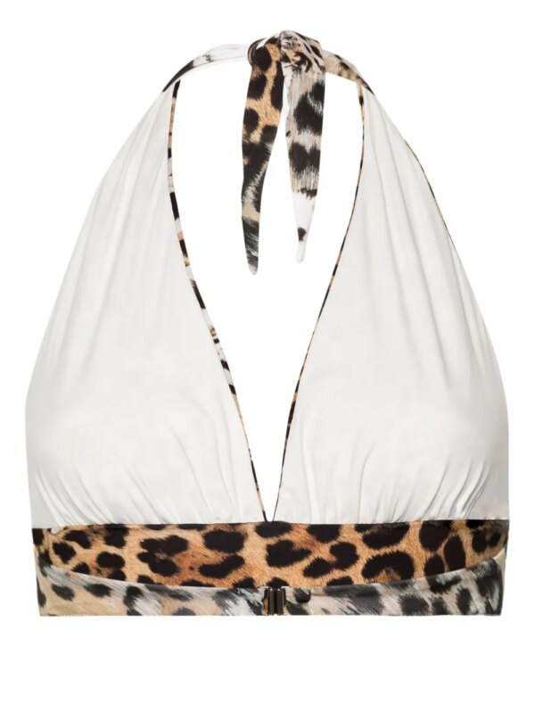 Roberto Cavalli Bikinitop met print - Beige