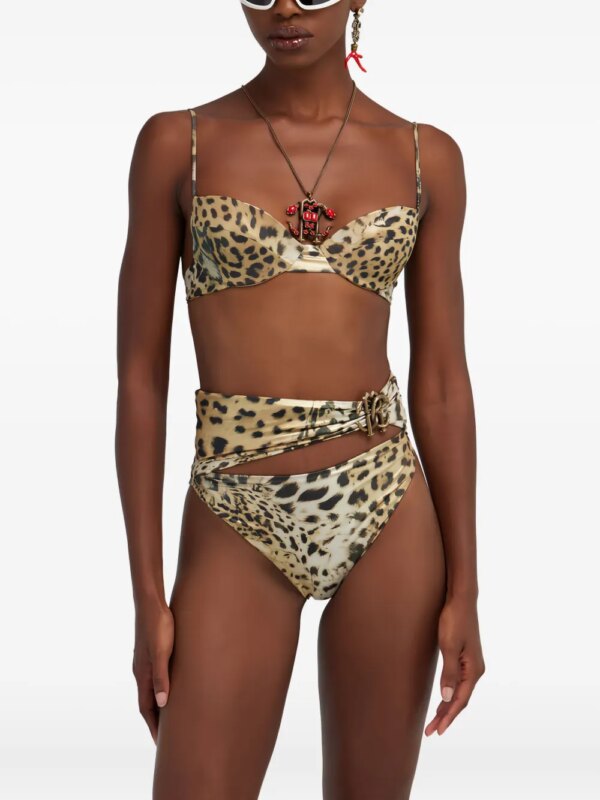 Roberto Cavalli Bikinitop met luipaardprint - Bruin