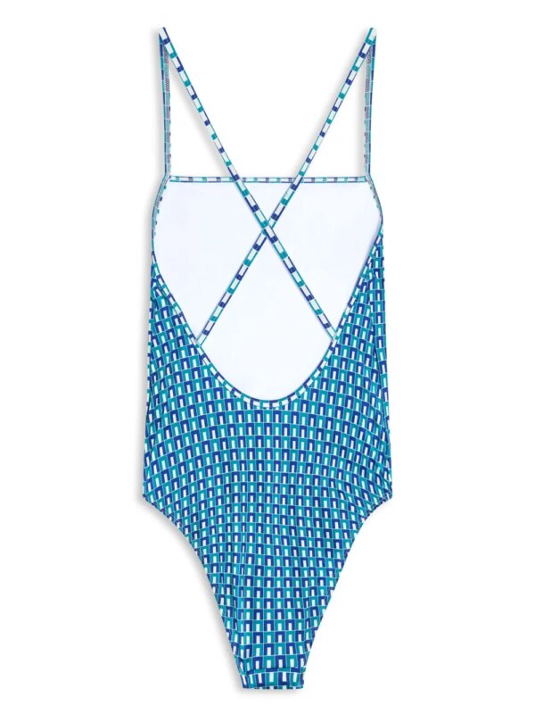 Lacoste Badpak met grafische print - Blauw