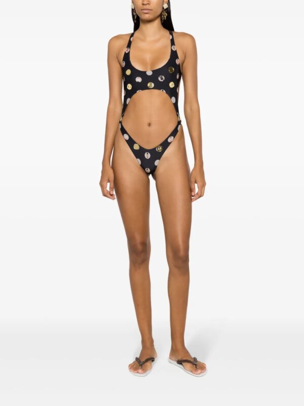 Amir Slama Badpak met print - Zwart