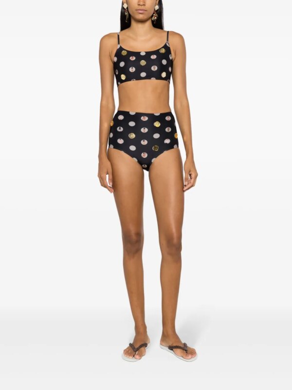 Amir Slama Bikini met grafische print - Zwart