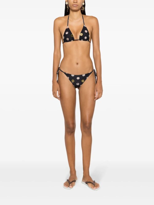 Amir Slama Bikini met halternek en print - Zwart