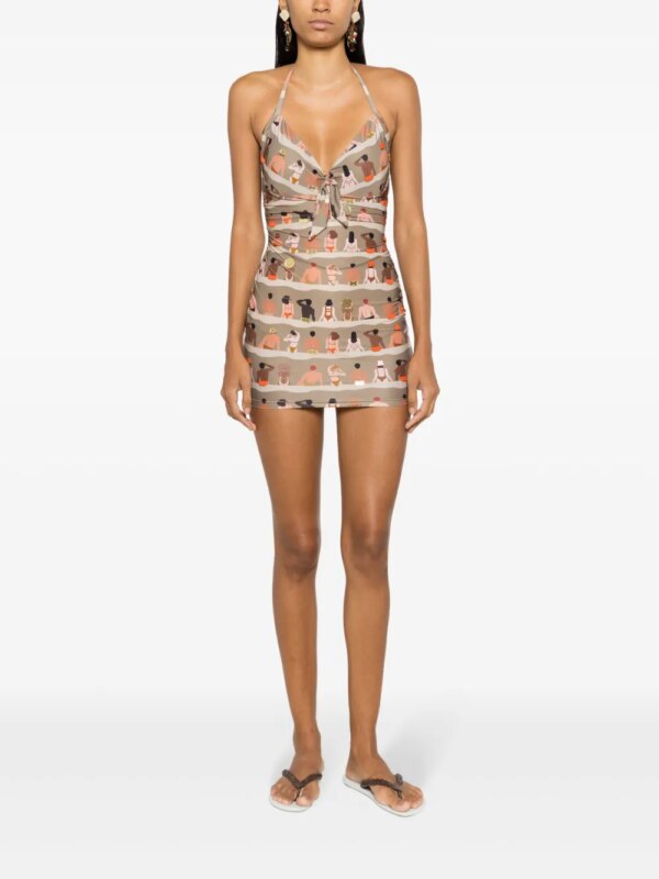 Amir Slama Badpak met print - Groen