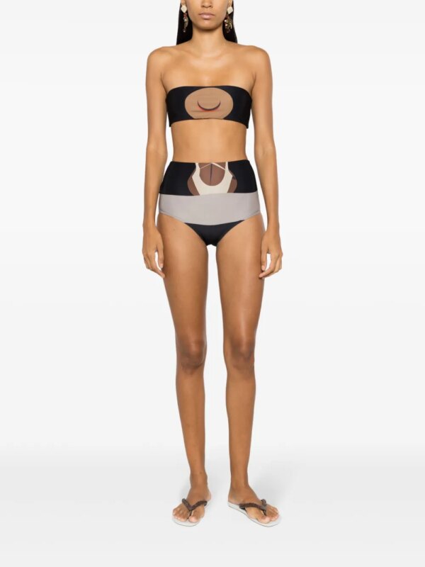 Amir Slama Bikini met grafische print - Zwart