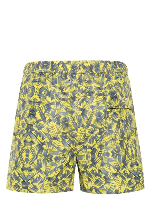 Kiton Zwembroek met print - Geel