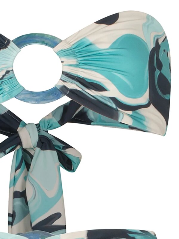 Silvia Tcherassi Bikini met marmerprint - Blauw