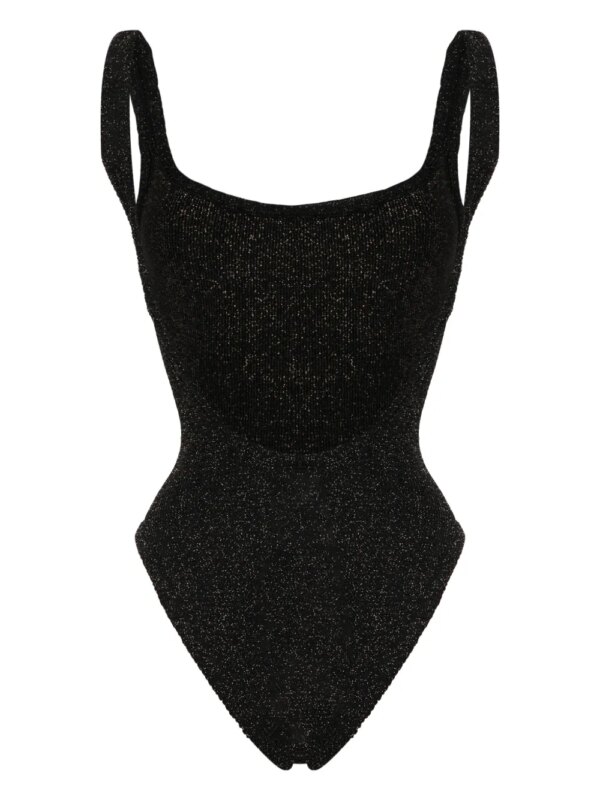 Hunza G Badpak met vierkante hals - Zwart