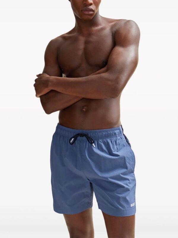 BOSS Zwembroek met logoprint - Blauw