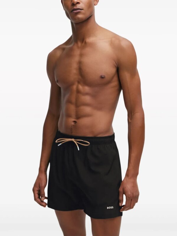BOSS Zwembroek met logoprint - Zwart