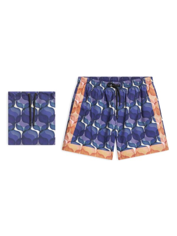 DRIES VAN NOTEN Zwembroek met geometrische print - Blauw