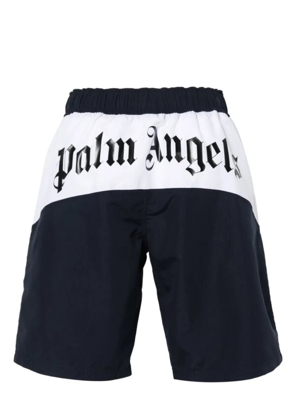 Palm Angels Zwembroek met logoprint - Blauw