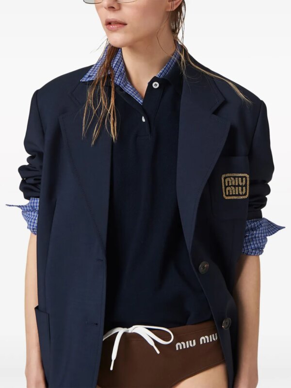 Miu Miu Bikinislip met logoprint - Bruin