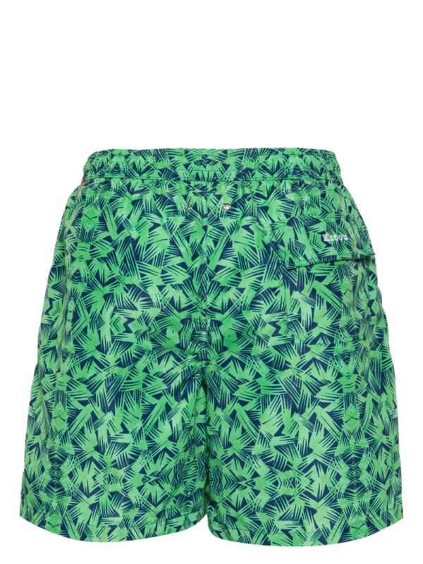 Kiton Zwembroek met geborduurd logo - Groen