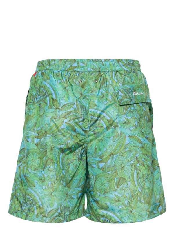 Kiton Zwembroek met geborduurd logo - Groen