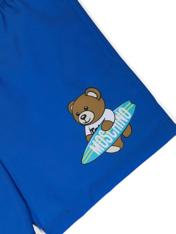 Moschino Kids Zwembroek met teddybeerprint - Blauw
