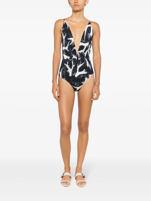 Clube Bossa Clavert badpak met watervalhals - Zwart