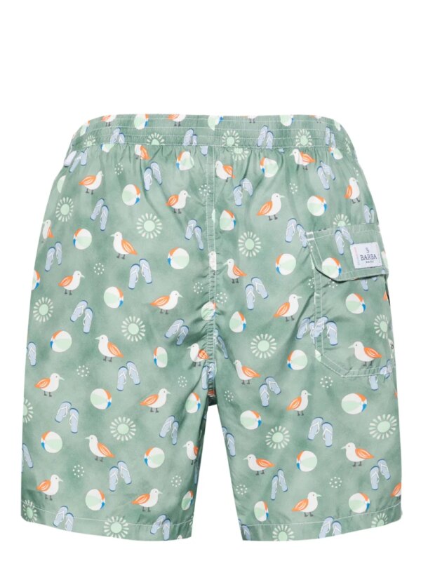 Barba Zwembroek met grafische print - Groen