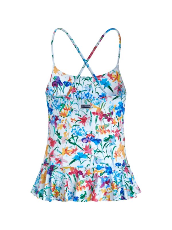 Vilebrequin Kids Badpak met bloemenprint en rok - Wit