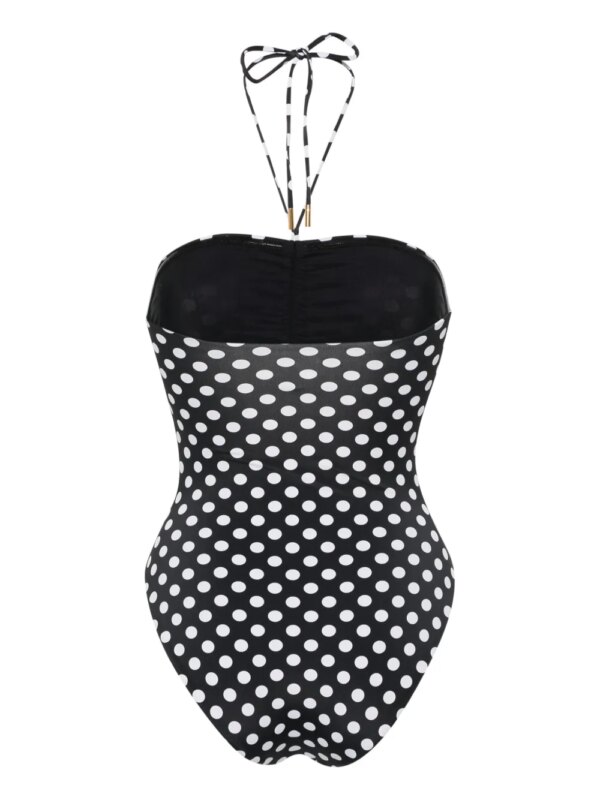 Saint Laurent Badpak met stippen - Zwart