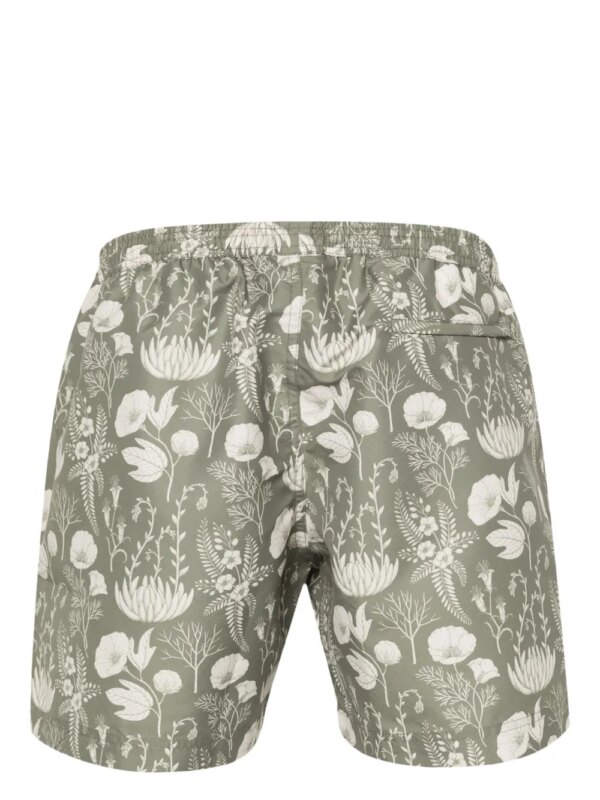 Sunspel Zwembroek met bladerprint - Groen