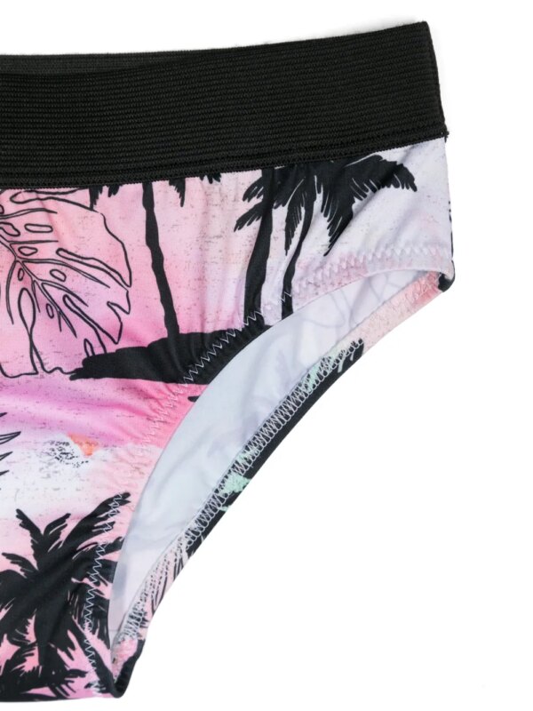 Andorine Bikini met tropische print - Zwart