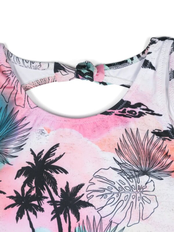 Andorine Badpak met tropische print - Zwart