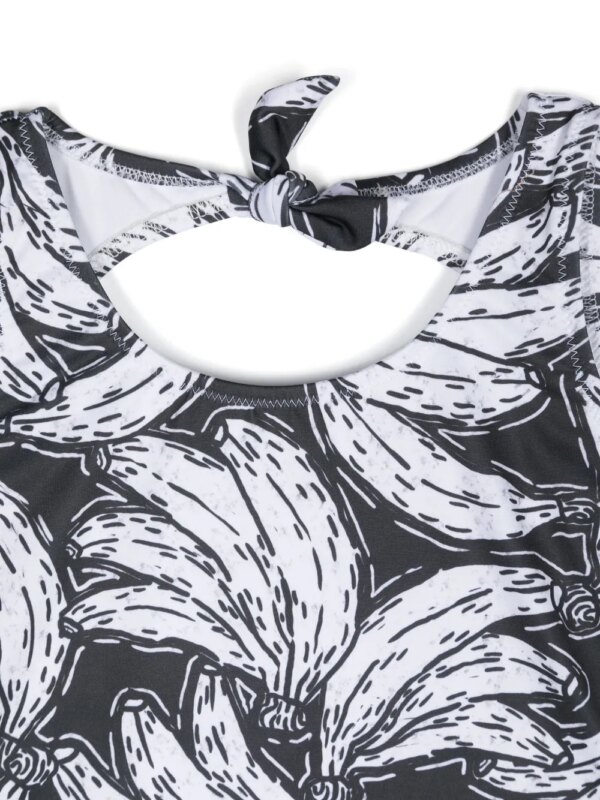 Andorine Badpak met open rug en print - Zwart