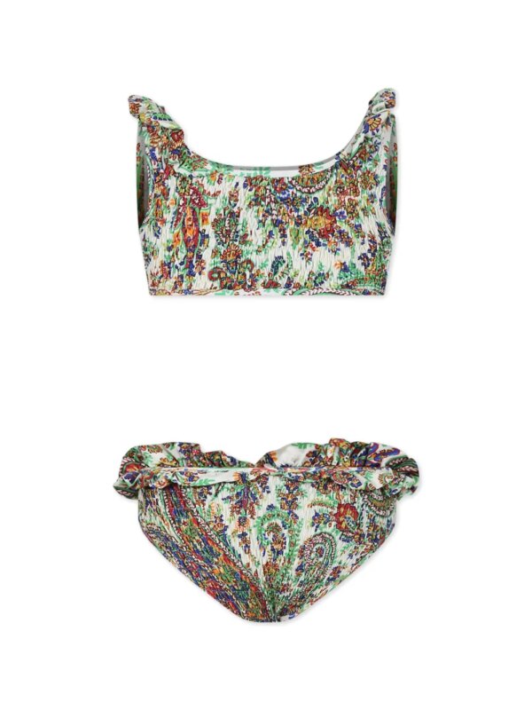 ETRO KIDS Gesmockte bikini met paisley-print - Blauw
